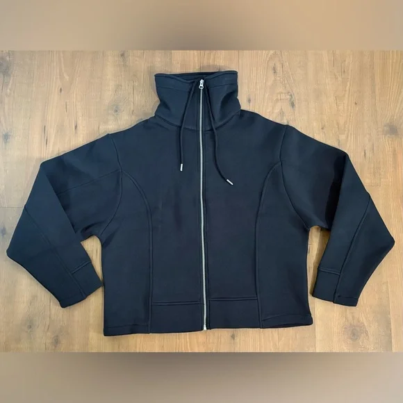 ZARA PIQUÉ ZIP-UP JACKET
Color: DARK NAVY * Size: XS-S - Picture 4 of 8